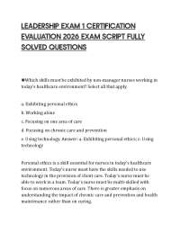 LEADERSHIP EXAM 1 CERTIFICATION EVALUATION 2026 EXAM SCRIPT FULLY SOLVED QUESTIONS