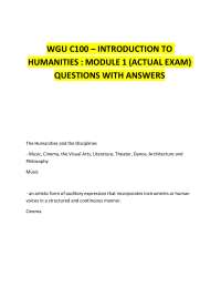 WGU C100 – INTRODUCTION TO HUMANITIES : MODULE 1 (ACTUAL EXAM) QUESTIONS WITH ANSWERS