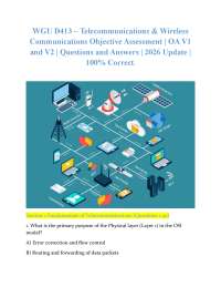 WGU D413 – Telecommunications & Wireless Communications Objective Assessment | OA V1 and