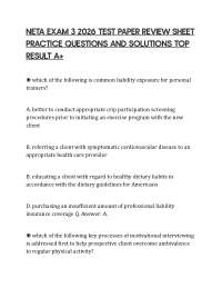 NETA EXAM 3 2026 TEST PAPER REVIEW SHEET PRACTICE QUESTIONS AND SOLUTIONS TOP RESULT A+
