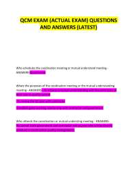 QCM EXAM (ACTUAL EXAM) QUESTIONS AND ANSWERS (LATEST)