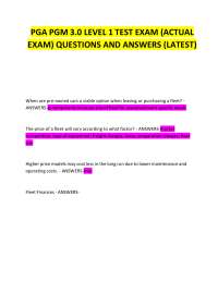 PGA PGM 3.0 LEVEL 1 TEST EXAM (ACTUAL EXAM) QUESTIONS AND ANSWERS (LATEST)