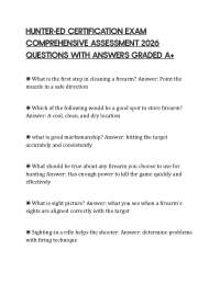 Hunter-Ed Certification Exam Verified Q&A’s 100% Correct Latest 2026/2027 Version