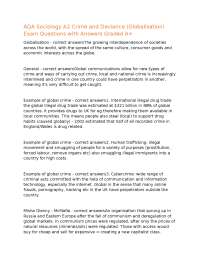 AQA Sociology A2 Crime and Deviance (Globalization) Exam Questions with Answers Graded A+