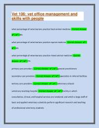 Vet 106: vet office management and skills with people Questions & Verified Answers |2026