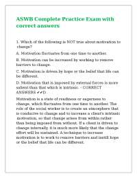 ASWB Complete Practice Exam with correct answers