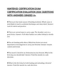 Hunter-Ed Certification Exam Verified Q&A’s 100% Correct Latest 2026/2027 Version