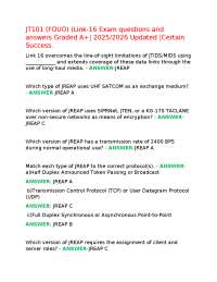 JT101 (FOUO) (Link-16 Exam questions and answers Graded A+| 2025/2026 Updated |Certain Suc