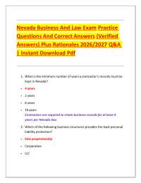 Nevada Business & Law Exam 2026–2027: 100 Q&A + Contractor License Guide
