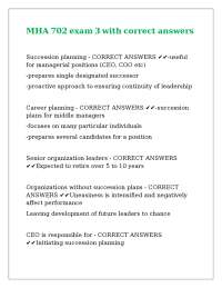 MHA 702 exam 3 with correct answers