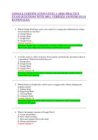 GOOGLE CERTIFICATION LEVEL 1 (2026) PRACTICE EXAM QUESTIONS WITH 100% VERIFIED ANSWERS PLU