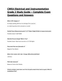 CWEA Electrical and Instrumentation Grade 2 Complete Exam Questions and Answers