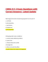 CWEA E/I Grade 2 Exam Questions with Correct Answers| Latest Update 2026/27
