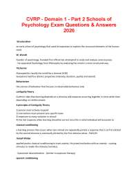 CVRP - Domain 1 - Part 2 Schools of Psychology Exam Questions & Answers 2026