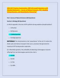 ADA DAT Practice Examination: 200 Full-Length Questions with Detailed Rationales