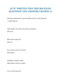 FCTC WRITTEN TEST 2025-2026 EXAM QUESTIONS AND AMSWERS GRADED A+