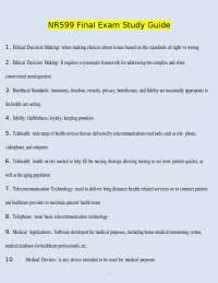 NR599 EXAM WITH CORRECT SOLUTIONS