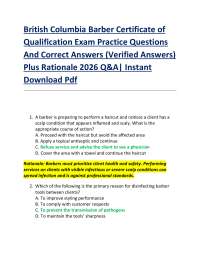 British Columbia Barber Certificate of Qualification Exam Practice Questions And Correct