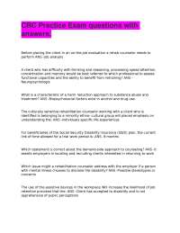 CRC Practice Exam questions with answers