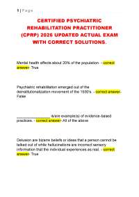 CERTIFIED PSYCHIATRIC REHABILITATION PRACTITIONER (CPRP) 2026 UPDATED ACTUAL EXAM