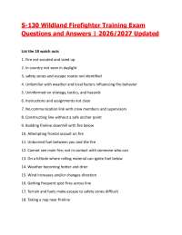 S-130 Wildland Firefighter Training Exam Questions and Answers | 2026/2027 Updated