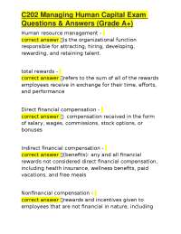 C202 Managing Human Capital Exam Questions & Answers (Grade A+)