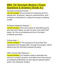 MBA 742 Hennigan Module 3 Exam Questions & Answers (Grade A+)