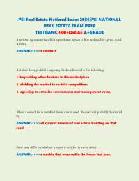 PSI Real Estate National Exam 2026|PSI NATIONAL REAL ESTATE EXAM PREP TESTBANK|500+Qs&As|A