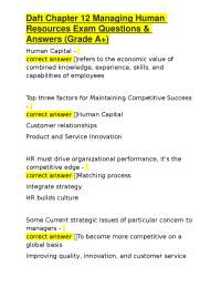 Daft Chapter 12 Managing Human Resources Exam Questions & Answers (Grade A+)