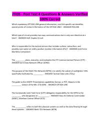 JTIDS - Post Test 4 Questions & Answers Verified 100% Correct