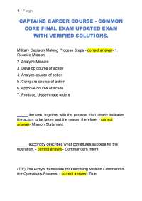 CAPTAINS CAREER COURSE - COMMON CORE FINAL EXAM UPDATED EXAM WITH VERIFIED SOLUTIONS.
