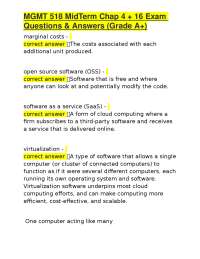MGMT 518 MidTerm Chap 4 + 16 Exam Questions & Answers (Grade A+)