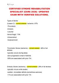 CERTIFIED STROKE REHABILITATION SPECIALIST (CSRS 2026) UPDATED EXAM