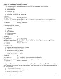 Chapter 48 Regulating internal environment