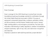 USPA Skydiving A License ACTUAL EXAM QUESTIONS AND CORRECT DETAILED ANSWERS LATEST UPDATE