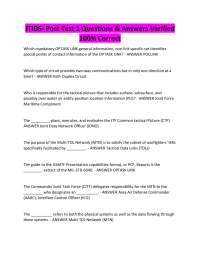 JTIDS- Post Test 1 Questions & Answers Verified 100% Correct