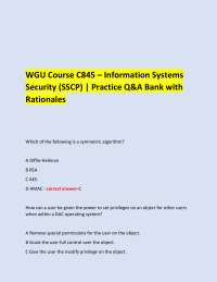 WGU Course C845 – Information Systems Security (SSCP) | Practice Q&A Bank with Rationales
