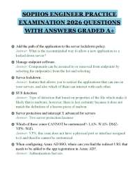 SOPHOS ENGINEER PRACTICE EXAMINATION 2026 QUESTIONS WITH ANSWERS GRADED A+