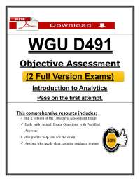 WGU D491 Introduction to Analytics (PDF) | (2026/2027) Exam Questions | Objective Assessme