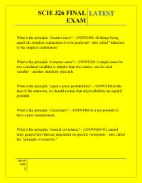 SCIE 326 FINAL LATEST EXAM ,SCIE 326 FINAL LATEST EXAM