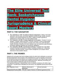 Saskatchewan Dental Hygiene Jurisprudence Test Bank (CDHS & DDA Mastery 2026/2027)