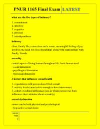 PNUR 1165 Final Exam LATEST