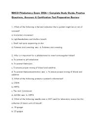 NHCO Phlebotomy Exam 2026 – Complete Study Guide, Practice Questions, Answers & Certificat