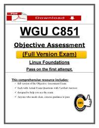 WGU C851 Linux Foundations (PDF) | (2026/2027) Exam Questions | Objective Assessment