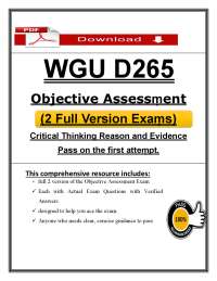 WGU D265 Critical Thinking (PDF) | (2026/2027) Exam Questions | Objective Assessment