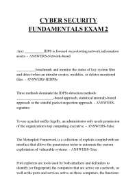 CYBER SECURITY FUNDAMENTALS EXAM 2