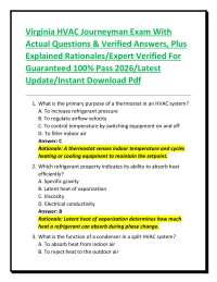 Virginia HVAC Journeyman Exam With Actual Questions & Verified Answers, Plus Explained Rat