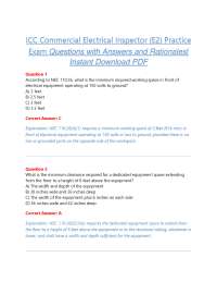 ICC Commercial Electrical Inspector (E2) Practice Exam Questions with Answers and Rational