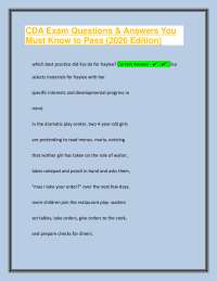 CDA Exam Questions & Answers You Must Know to Pass (2026 Edition)