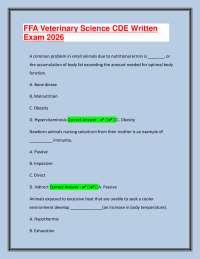 FFA Veterinary Science CDE Written Exam 2026 Revision Guide for Last-Minute Exam Prep